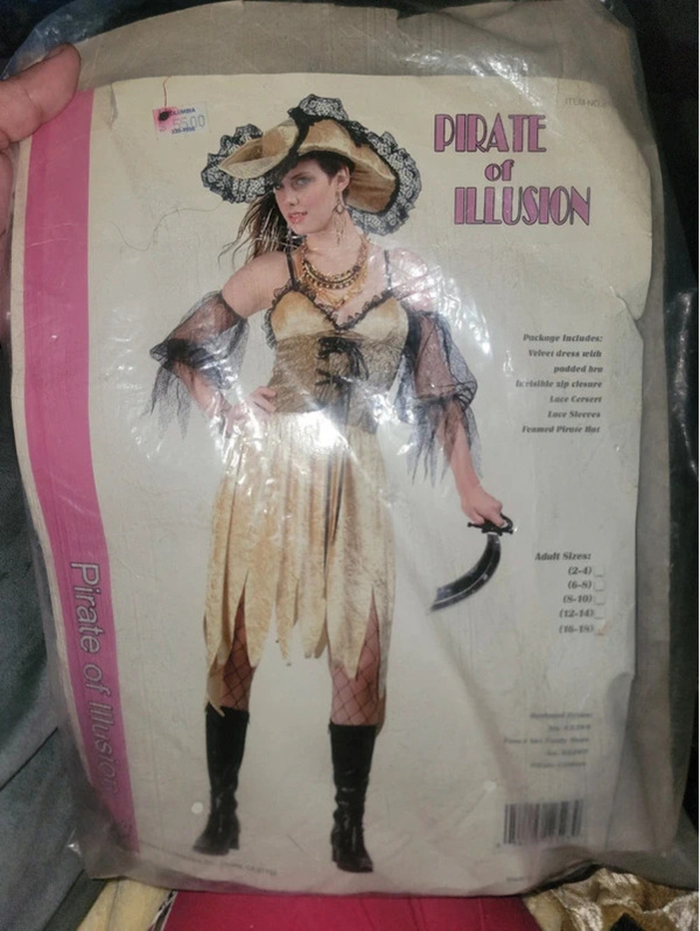 Womens adult pirate of illusion costume